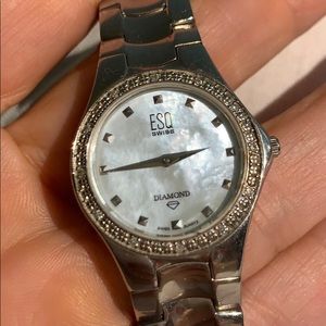 ESQ diamonds Swiss watch and Mother of pearl face